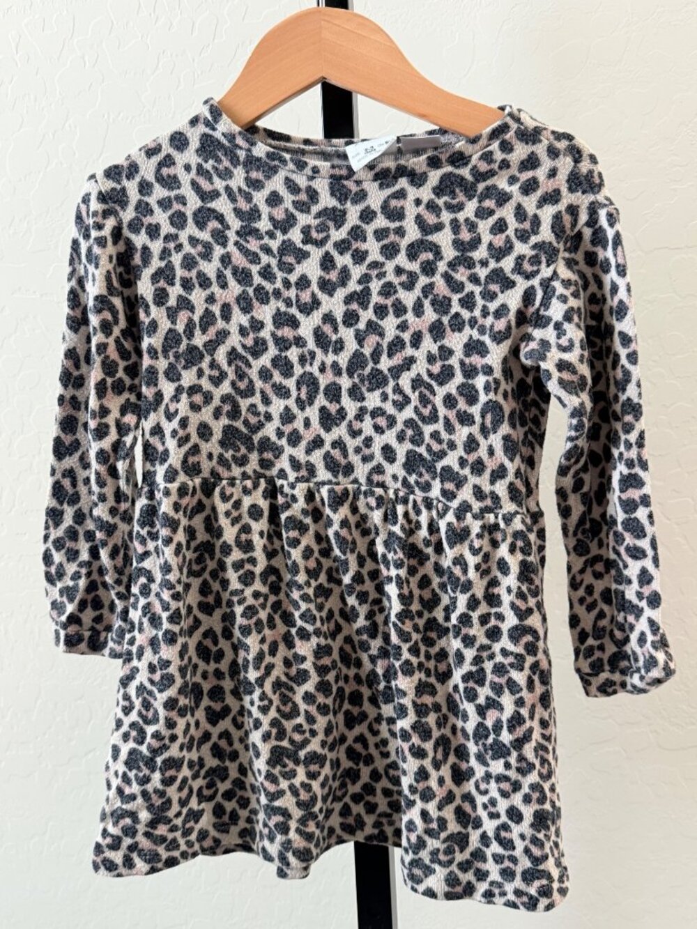Zara Leopard Long Sleeve Dress sz 2-3T